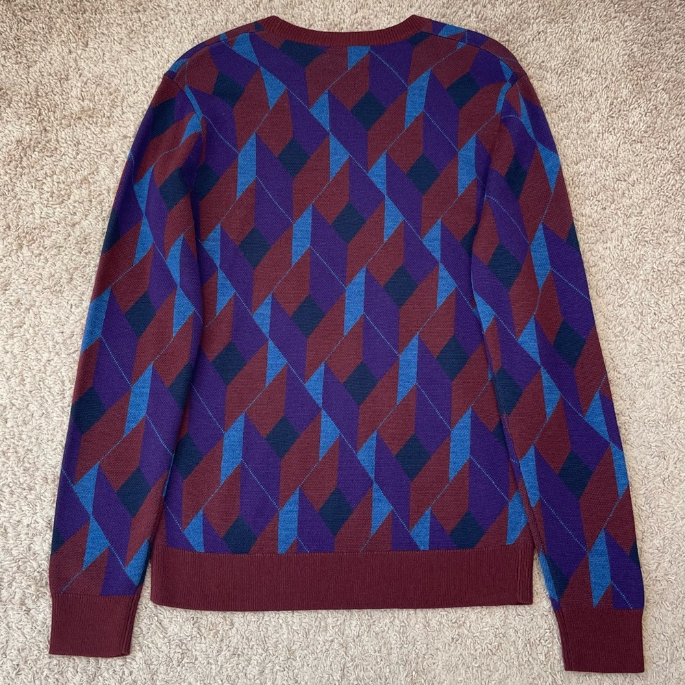 Bonobos Men’s Geometric Patterned Extra Fine Merino Wool Crewneck Sweater Small - Picture 14 of 15